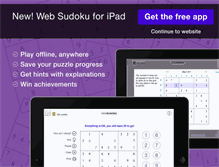 Tablet Screenshot of game.websudoku.com